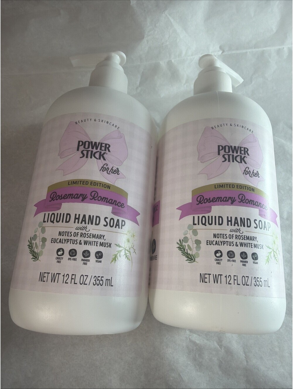 2x Power Stick Rosemary Romance Liquid Hand Soap 12oz Limited Edition NEW
